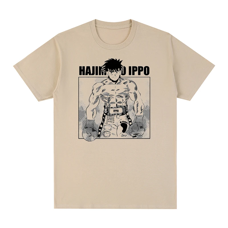 Hajime No Ippo Vintage Cotton Tee Anime Makunouchi Summer Fashion Anime T Shirts Harajuku Streetwear Short Sleeve Unisex Tops