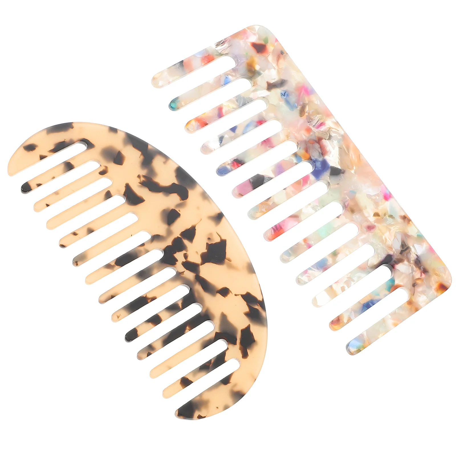 

2pcs Wide Tooth Acetate Hair Comb Detangling Comb For Women Smooth Anti-Static Styling Cutting Portable Shower Handheld