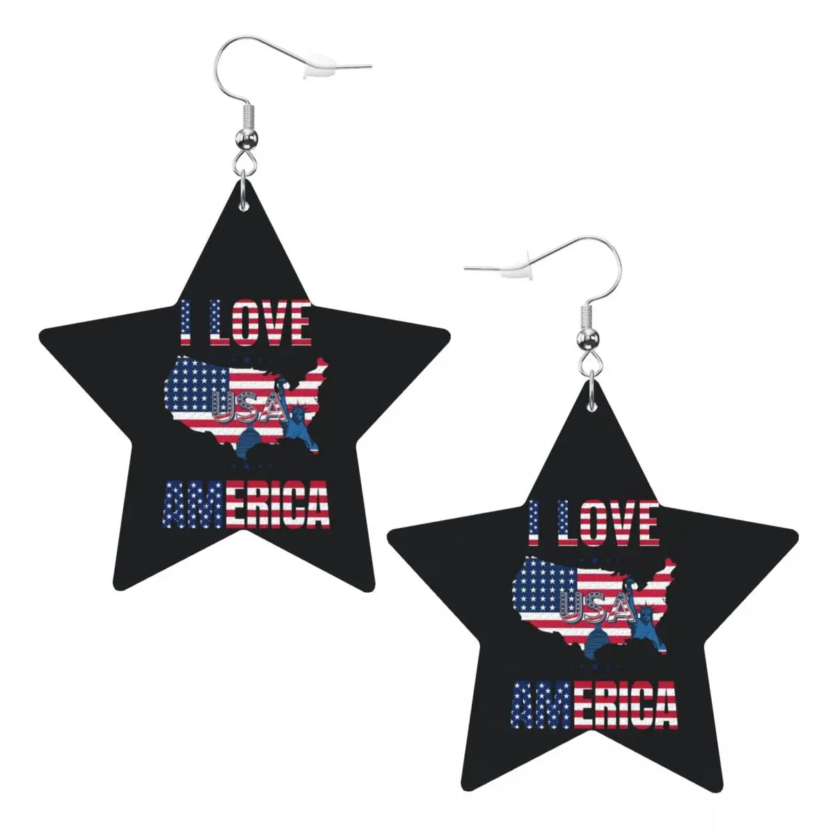 

Custom USA America Flag Leather Earrings for Women Dangle Earrings Jewelry Accessories