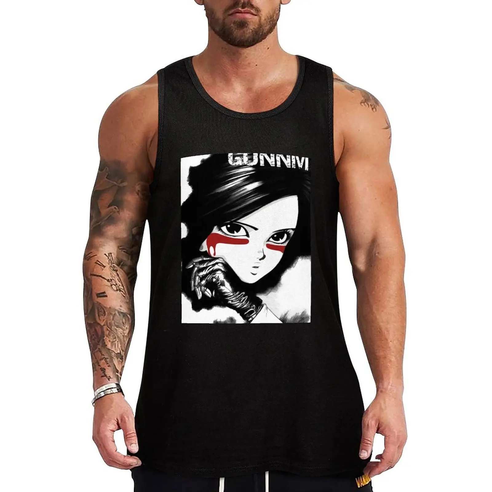 Copie de Gunnm - Gally - Alita: Battle Angel (White) Tank Top Summer Beach Tank Top Casual Loose Sleeveless Shirt
