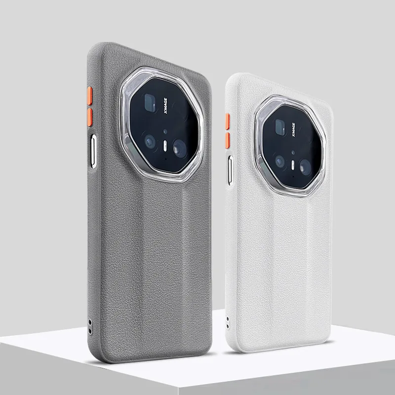 For Huawei Mate 70 RS Ultimate Luxury Plain Leather Cell Phone Case Hardware Independent Button Large Hole Lens Ring Hard Cover