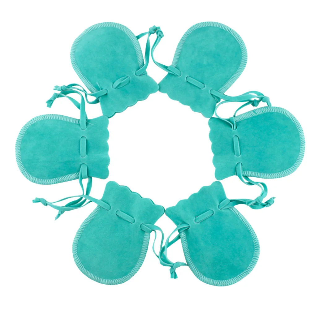 

6Pcs Dustproof Jewelry Bags Drawstring Pouches for Wedding Favor Gift Storage Rings Bracelets Candy 7x9cm Random Colors