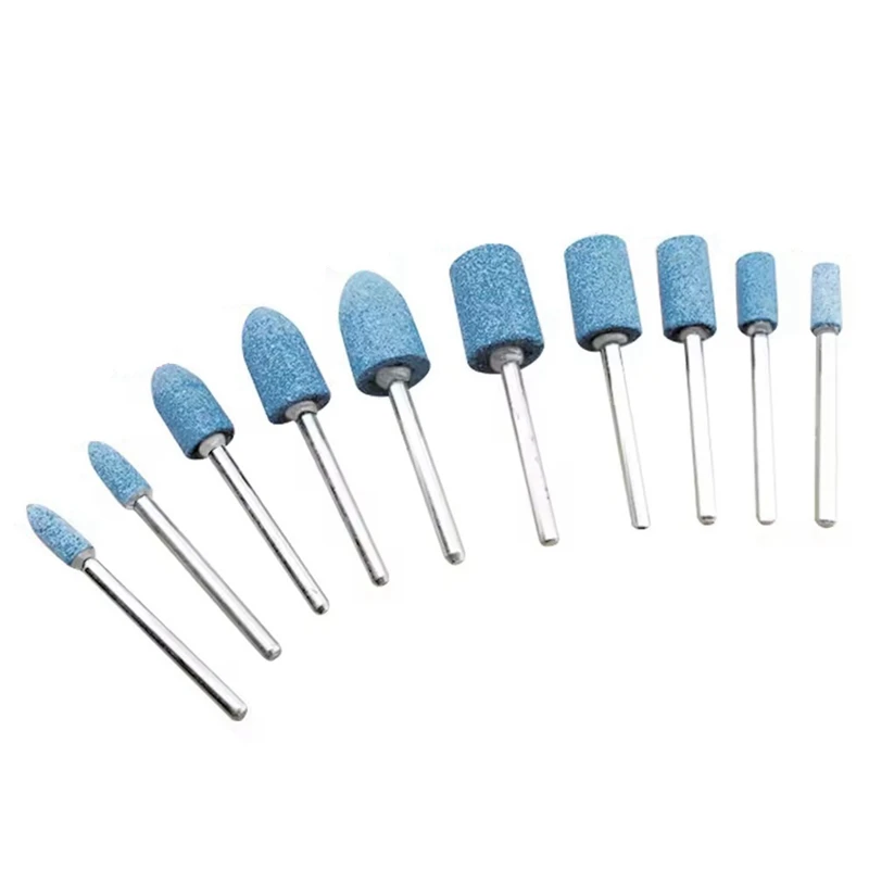 

10 шт., абразивная головка с полировальной головкой для вращающегося электроинструмента Dremel, электрический шлифовальный камень, аксессуары для Dremel