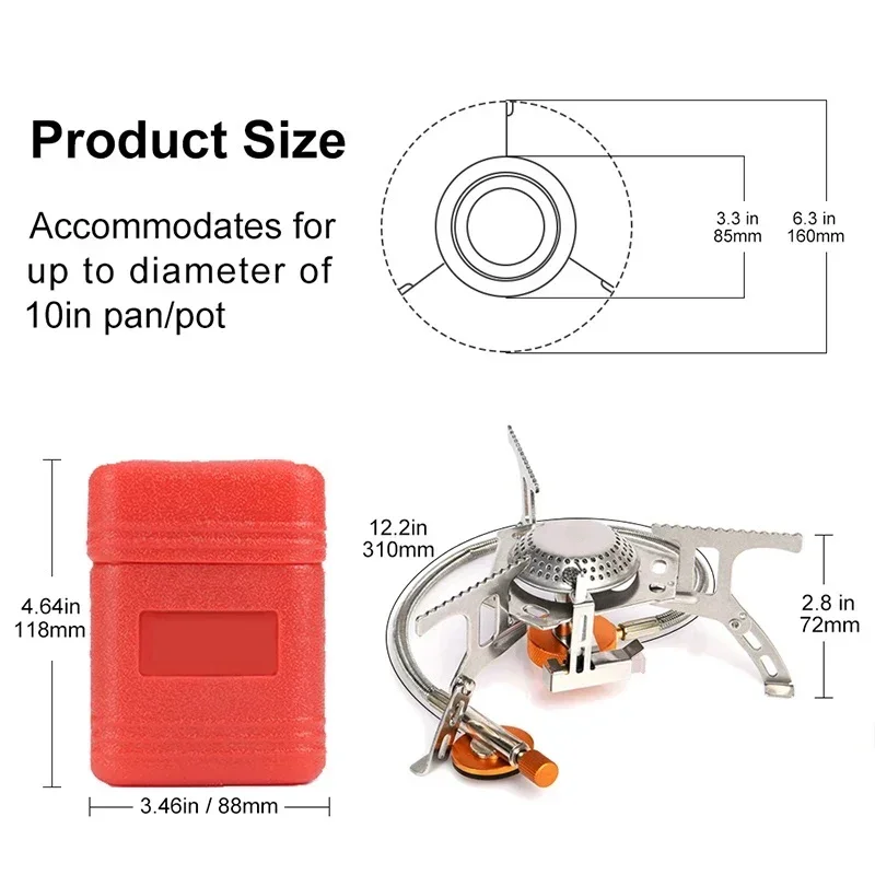 Widesea Camping Gas Stove Portable Folding Outdoor Backpacking Stove Tourist Equipment for Cooking Hiking Picnic 3500W