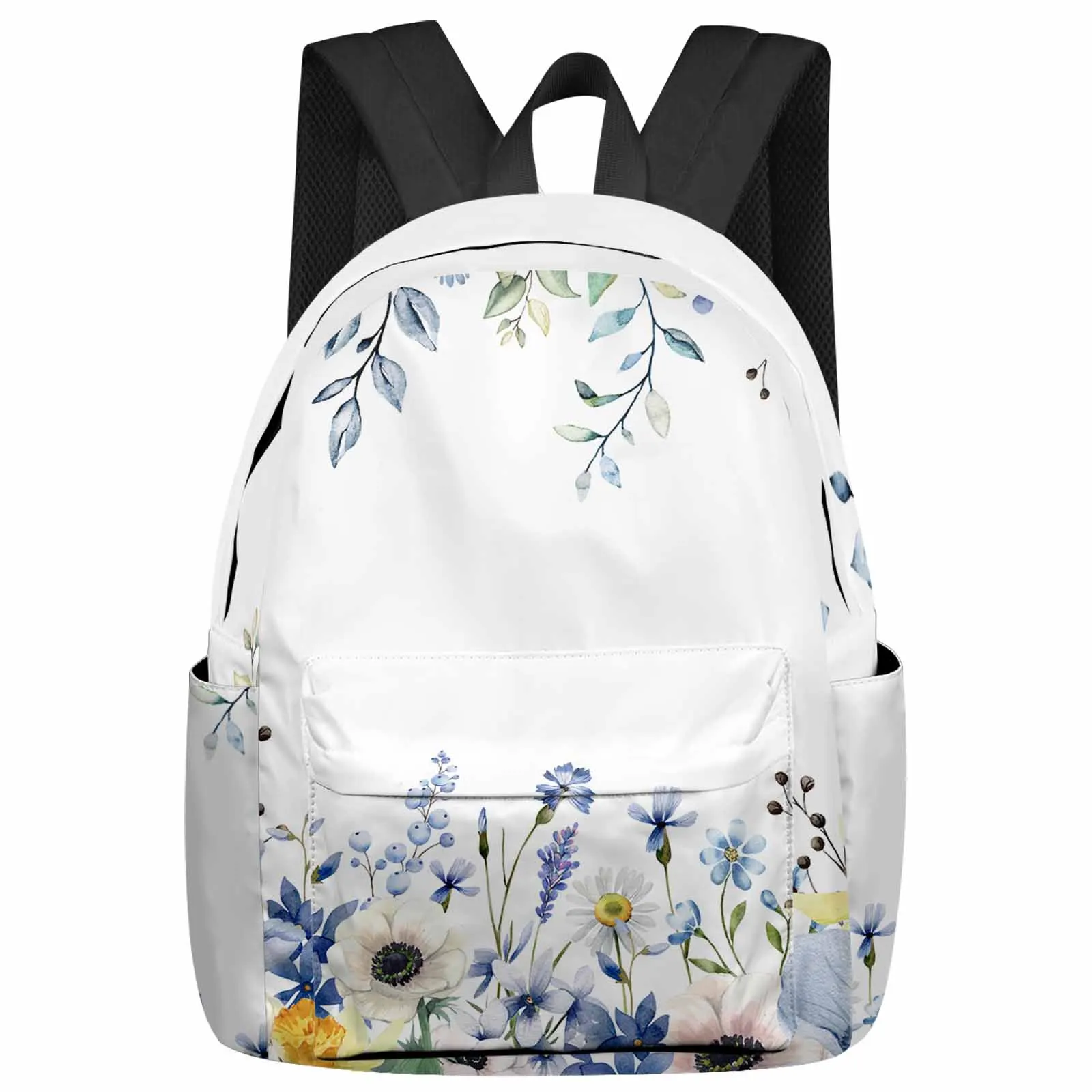 Spring Wildflower Tulip Flowers Leaves Backpack School Bags for Teenagers Students Laptop Bag Women's Casual Travel Backpack