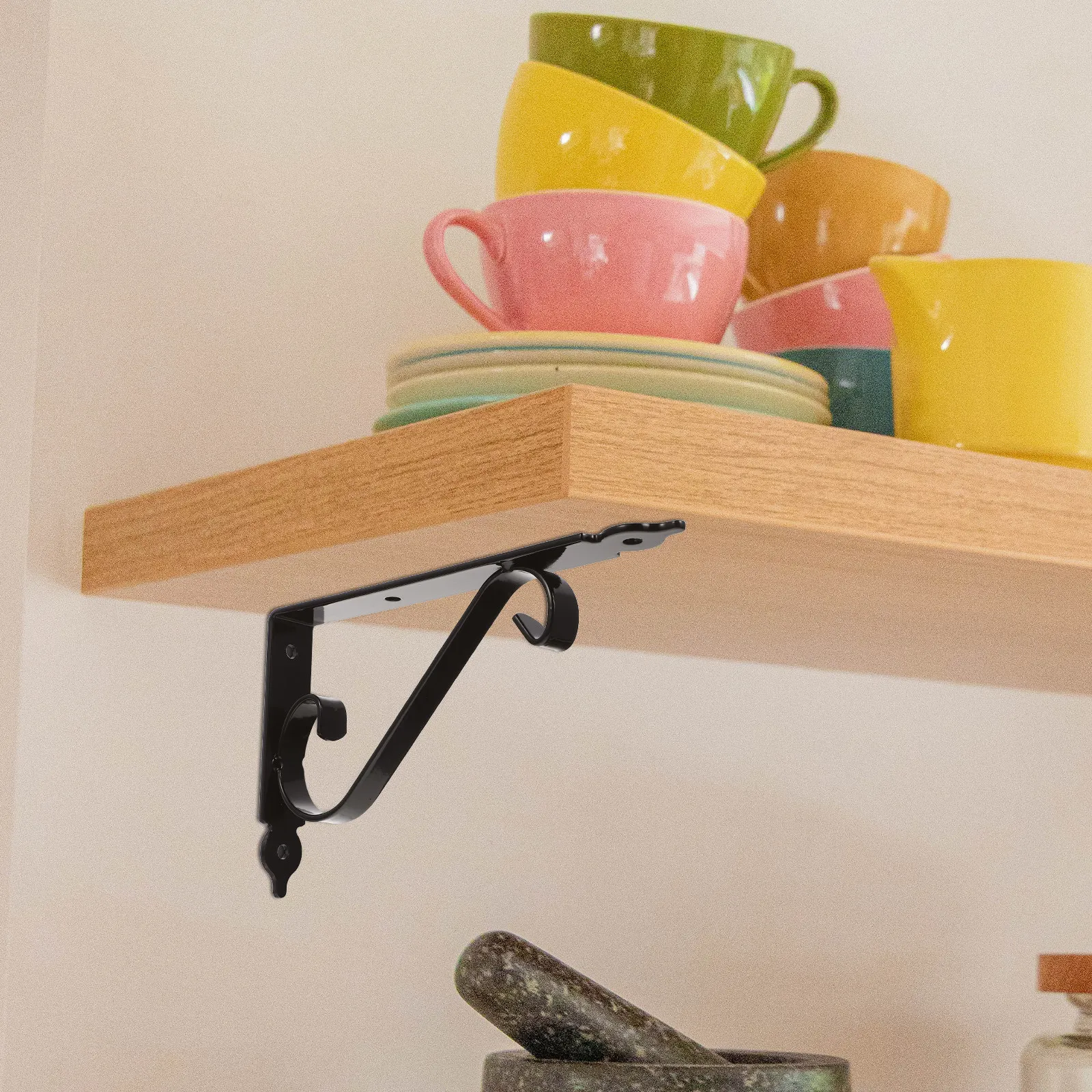 2Sets Premium Thick Iron Wall Shelf Brackets Load Bearing Triangle Support Bracket for Living Room Study Boat Motorhome Trailer