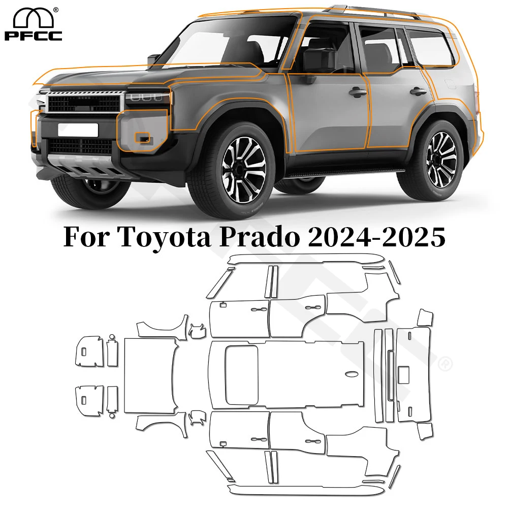 

For Toyota Prado 2024 2025 TPU Paint Protection Film Pre-cut PPF Anti-scratch Car Body Clear Bra Resistant Cover Car Accessories