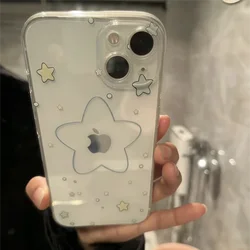 Simple Cute Stars Fashion Phone Case For Samsung S25 S24 S23 S22 S21 S20 FE Note20 Note10 Plus Ultra Lite Clear Soft TPU Cover
