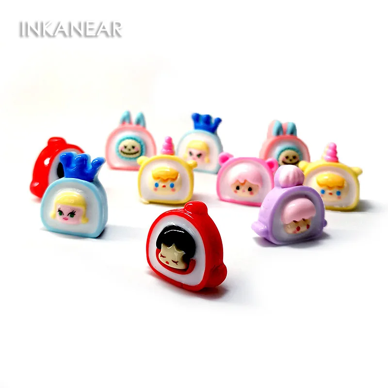 5/10pcs 2CM Mini Cute Kawaii Cartoon Avatar Miniature Figurine Party Decoration Moss DIY Resin Craft Accessories