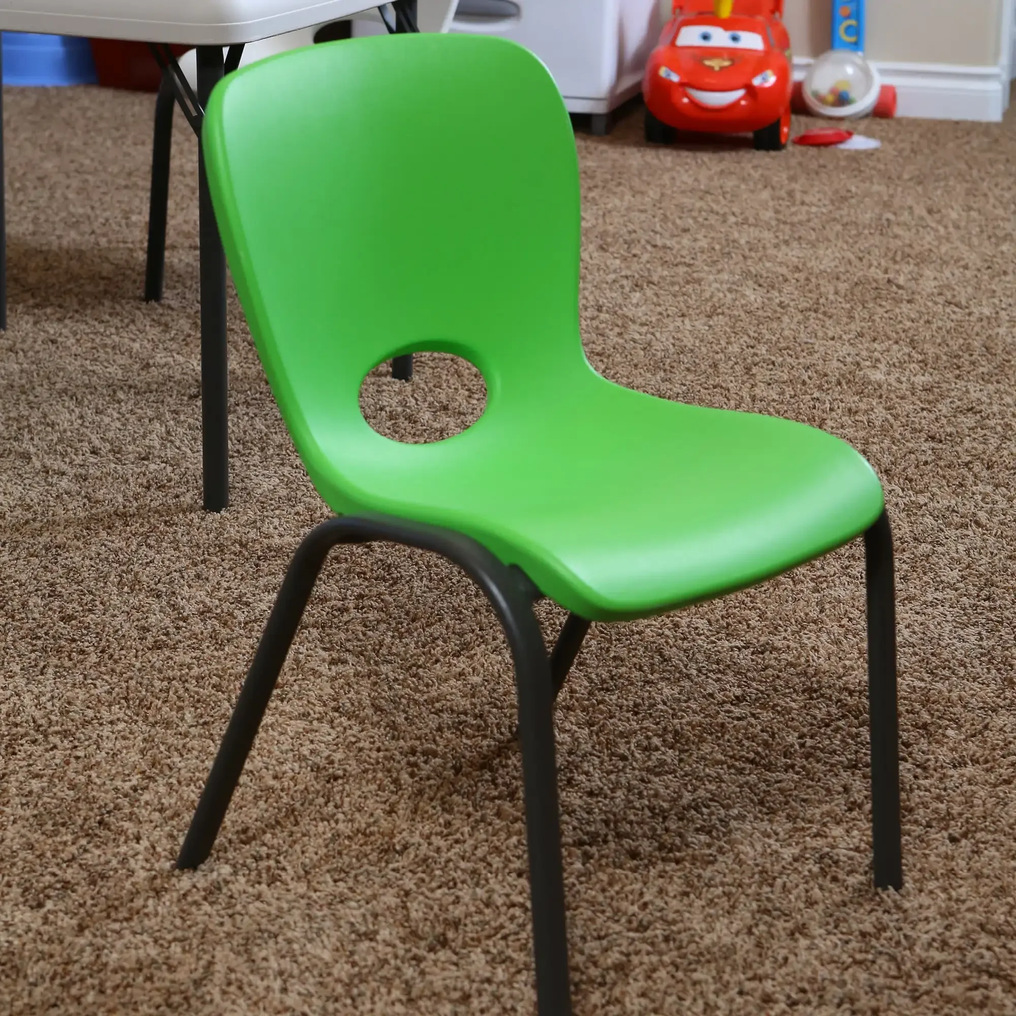 Children\'s Plastic Stacking Chair - 4 Pk (Essential), Lime Green