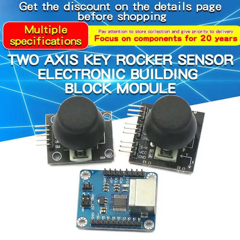 1PCS Dual-Axis Button Joystick Sensor PS2 Game joystick Sensor Module Electronic Building Block Module For Arduino