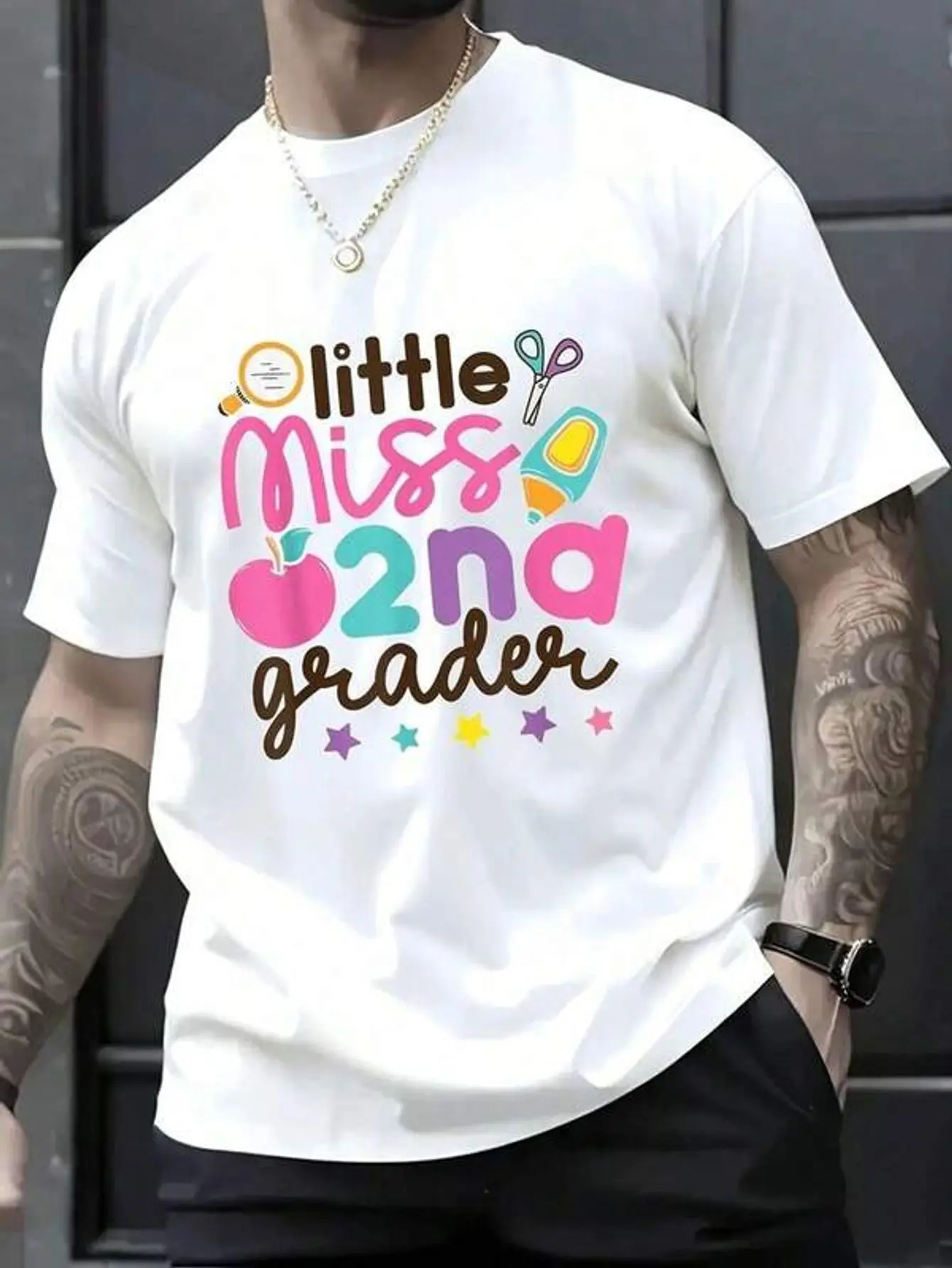 Little Miss 2nd Grade First Day Of Second Grade Cute Girls T-Shirt - Soft 100_ Cotton, Breathable, Casual Short Sleeve Top For Spring & Summer For  T-Shirt Lovers