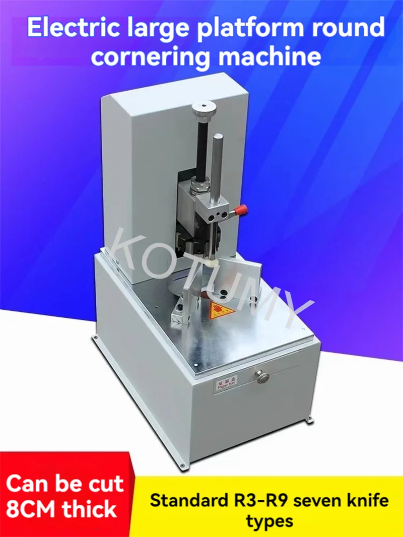 220V Electric Corner Rounder Machine Fillet Paper Cutter Machine Round Corner Machine R3-R9 Knife Paper Trimmer Speed 1400r/Min