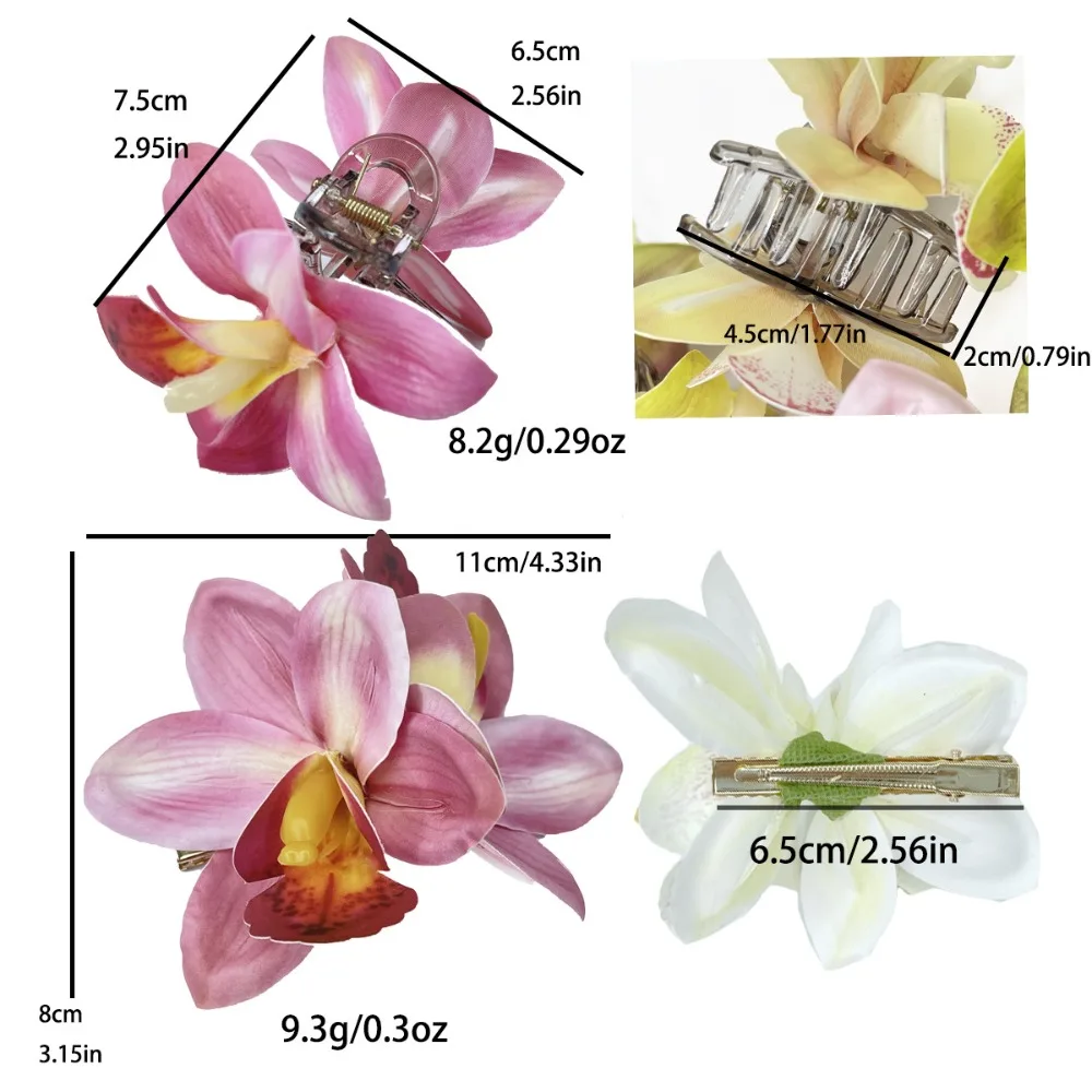 Cloth Flower Hair Clip Vacation Style Duckbill Clip Artificial Flower Hairpin Headdress Seaside Bohemian Style Hair Clip Summer