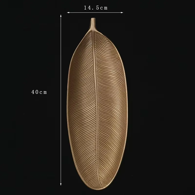 Gold Leaves Shape Serving Tray Jewelry Pallet Fruit Snack Dish Table Storage Organizer Nordic