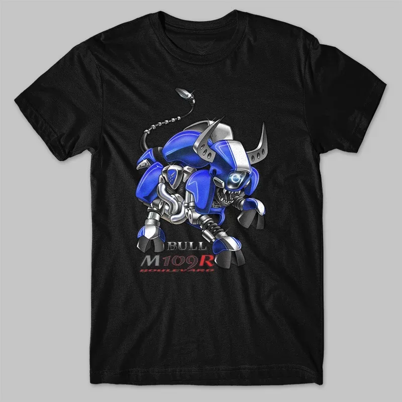 Classic Japanese O-Neck Short Sleeve Casual Mens T-shirt Motorcycle Boulevard M109R Bull Inspired T-Shirt 100% Cotton Size S-5XL