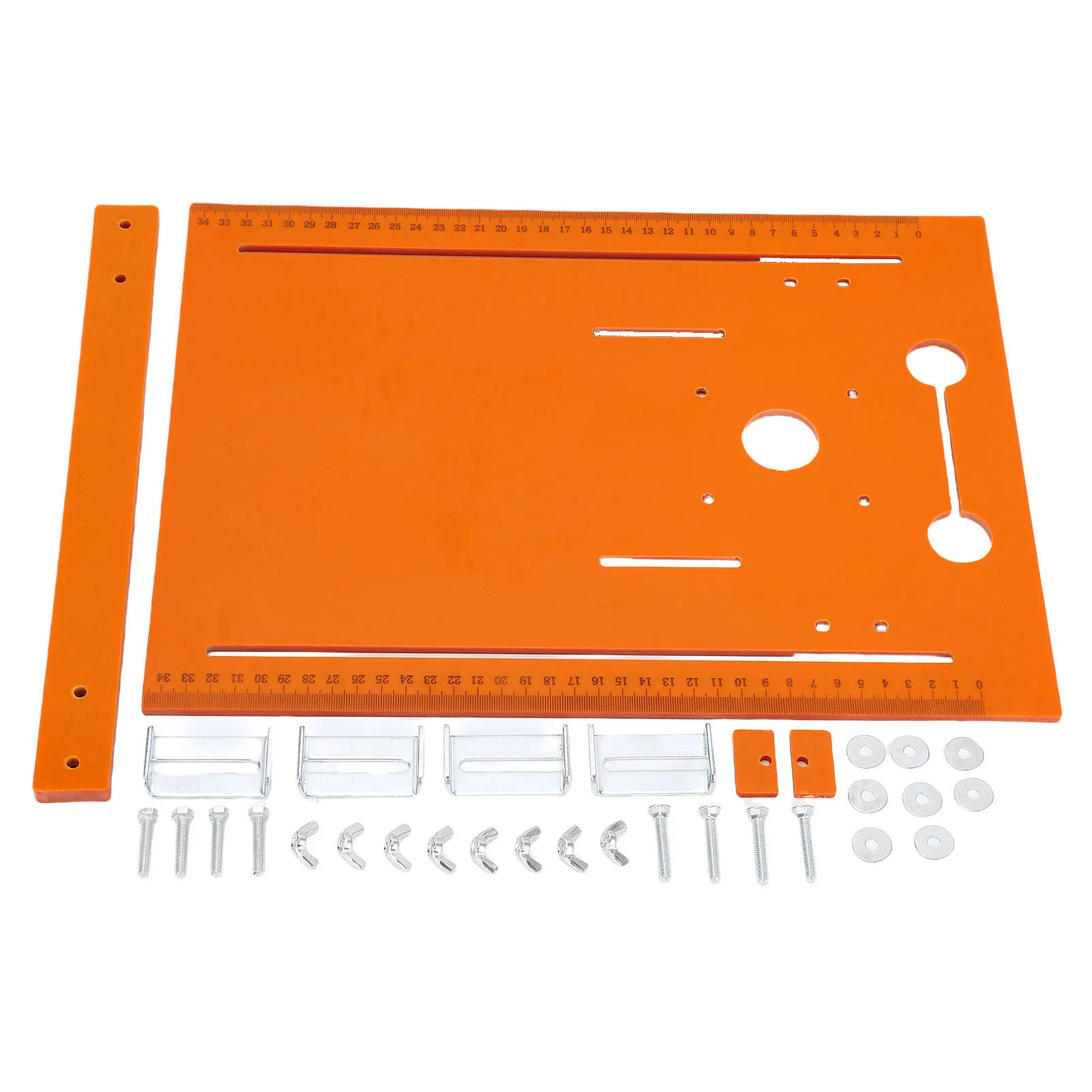 

Router Table Insert Plate Circular Saw Base Plate 28x38cm Router Table Insert Plate with Clear Scale Markings for Woodworking