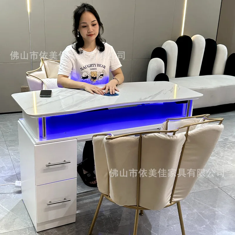 طاولة أظافر مبيعات المصنع مباشرة طاولة مانيكير يابانية جديدة بسيطة وحديثة على الإنترنت طاولة مانيكير للمشاهير كابي مانيكير واحد #4