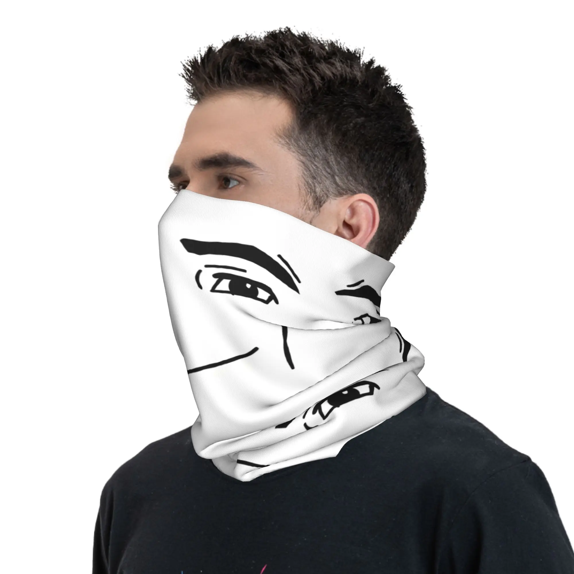 سعيد مضحك فتاة روبوت الوجه أنيمي الشتاء عقال الرقبة أدفأ النساء الرجال التزلج التخييم وشاح أنبوبي Robloxs الوجه باندانا الجراب #6