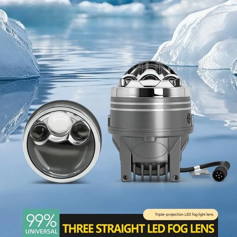 3.0 Inch X1 Triple Direct Beam Bi LED Projector Fog Light Lens High Power Dual Beam LED Fog Lamp Front Retrofit for Car Auto