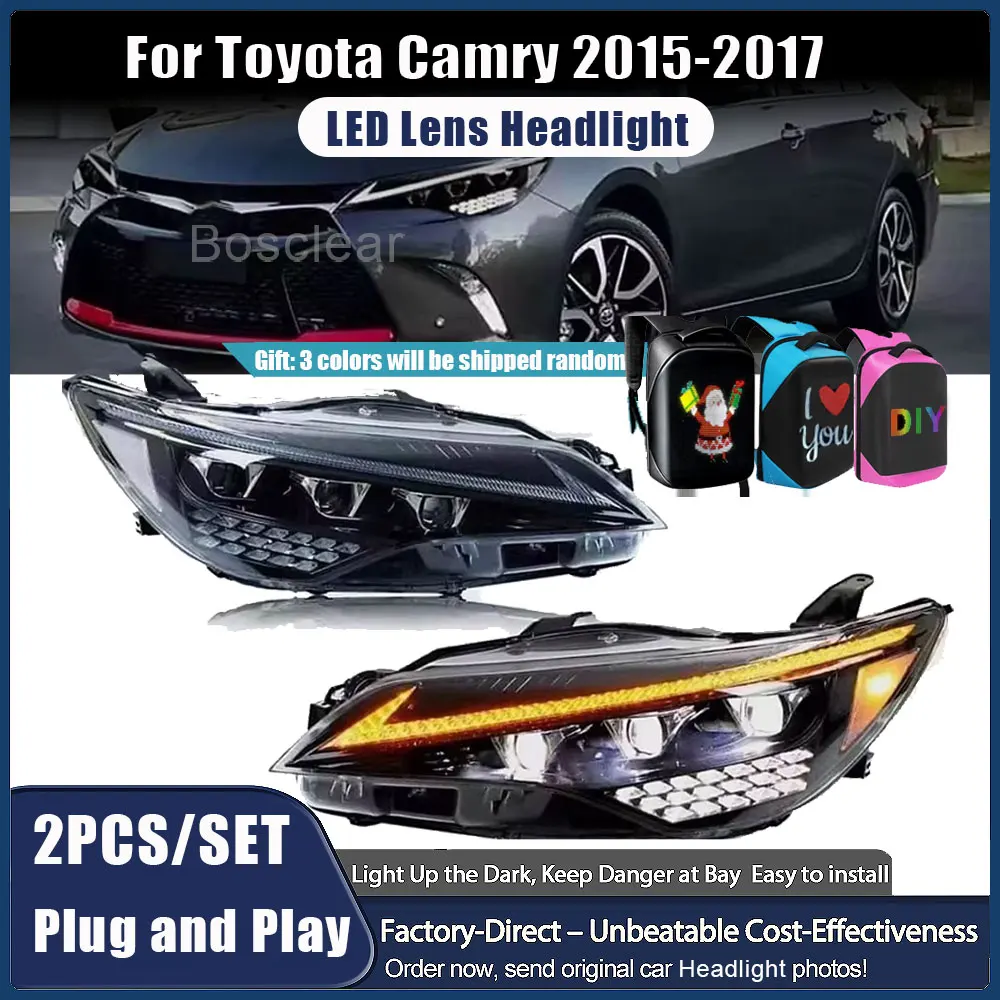 

Car Lights For Toyota Camry 2015-2017 Headlight LED Projetor headLamp Daytime Running Light Driving Lamp Automotive Accessories