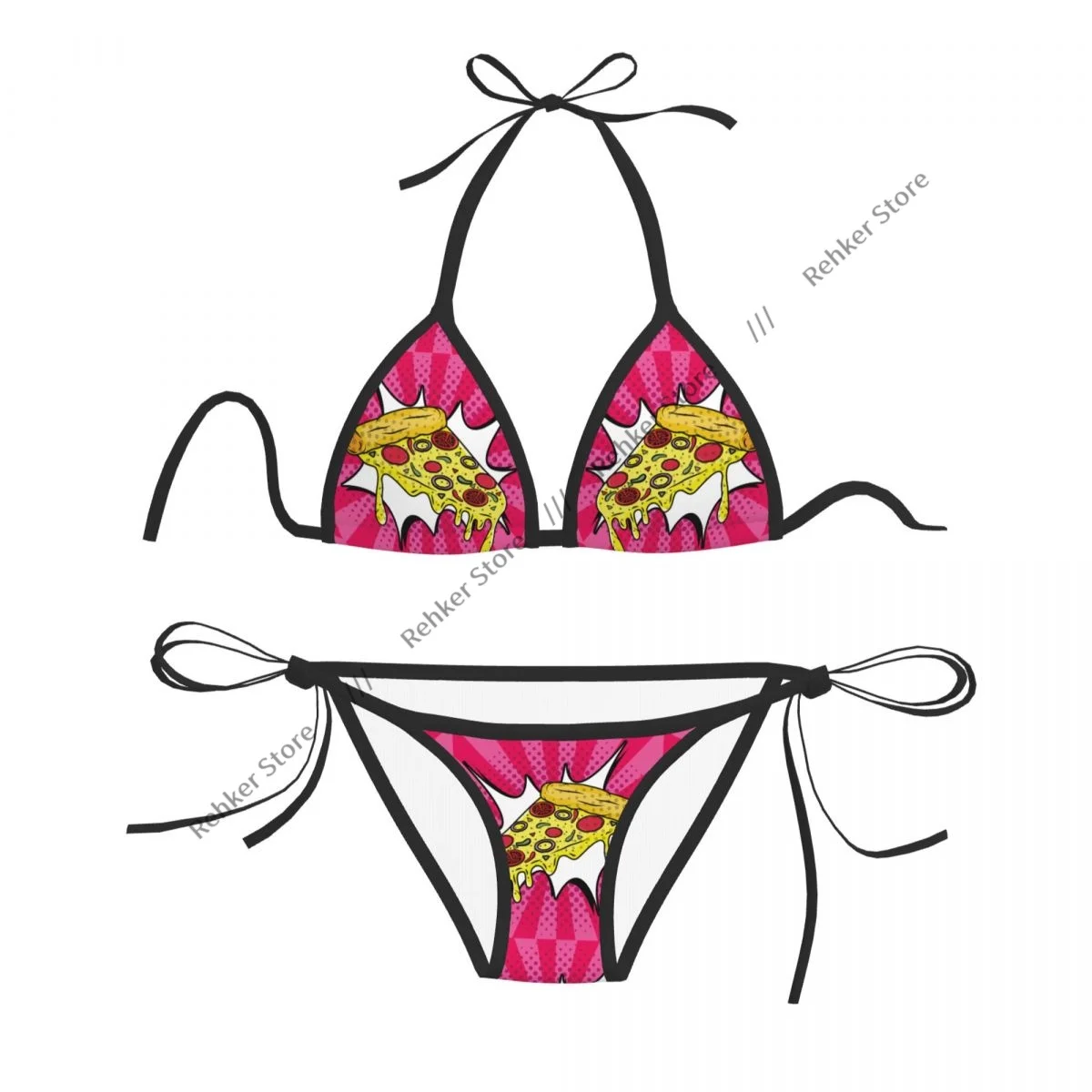 

Sexy Women Bikini Swimsuit Italian Pizza Pop Art Swimwear Bathing Suit