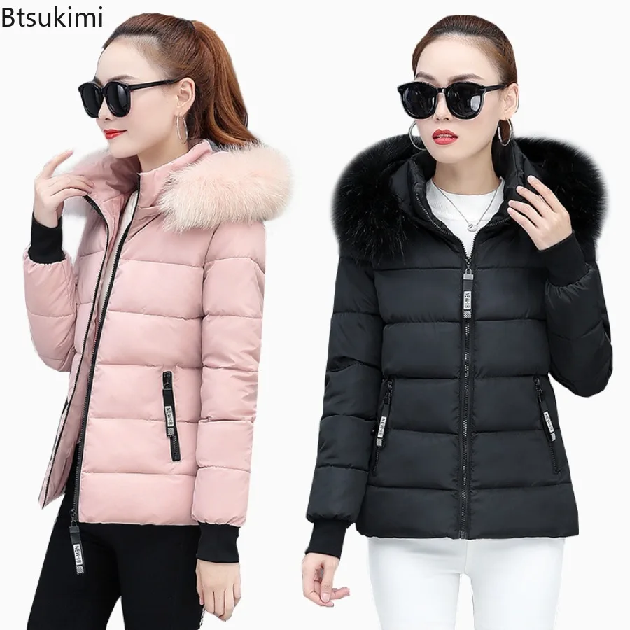 

Women's Winter Parka Coat 2025 Korean Version Slim Fit Lady Cotton Padded Outerwear Temperament Casual Ladies Down Cotton Jacket
