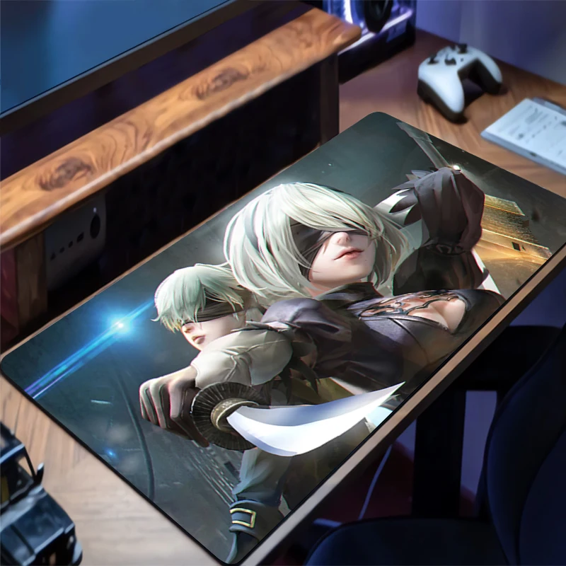 Alas Mouse Besar YoRHa No.2 Tipe B Alas Mouse Pemutar Game E-sport Alas Keyboard Laptop Alas Anti-selip Alas Mouse Anime Game PC
