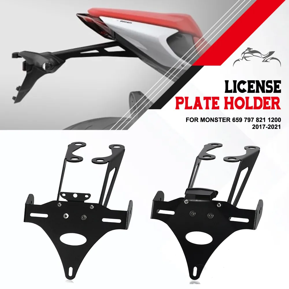 

For DUCATI Monster 659 797 821 1200 2017-2019-2020-2021 License Plate Holder Bracket Rear Supersport 939 950 2021-2022-2023-2024