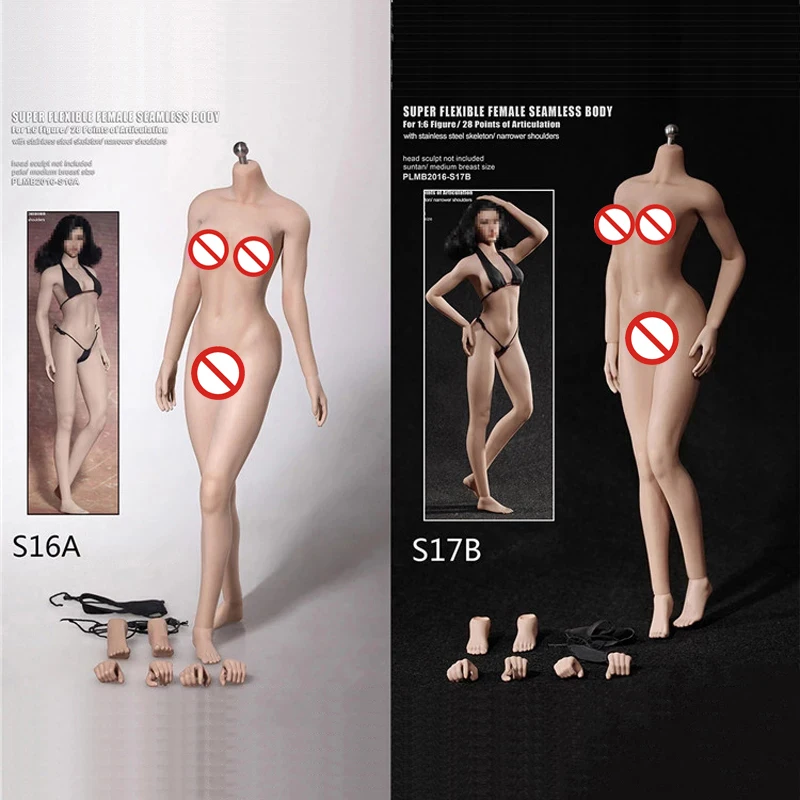 TBLeague Phicen S16A S17B 1/6 Scale Super Flexible Female Seamless Body Pale Suntan Skin Medium Breast 12