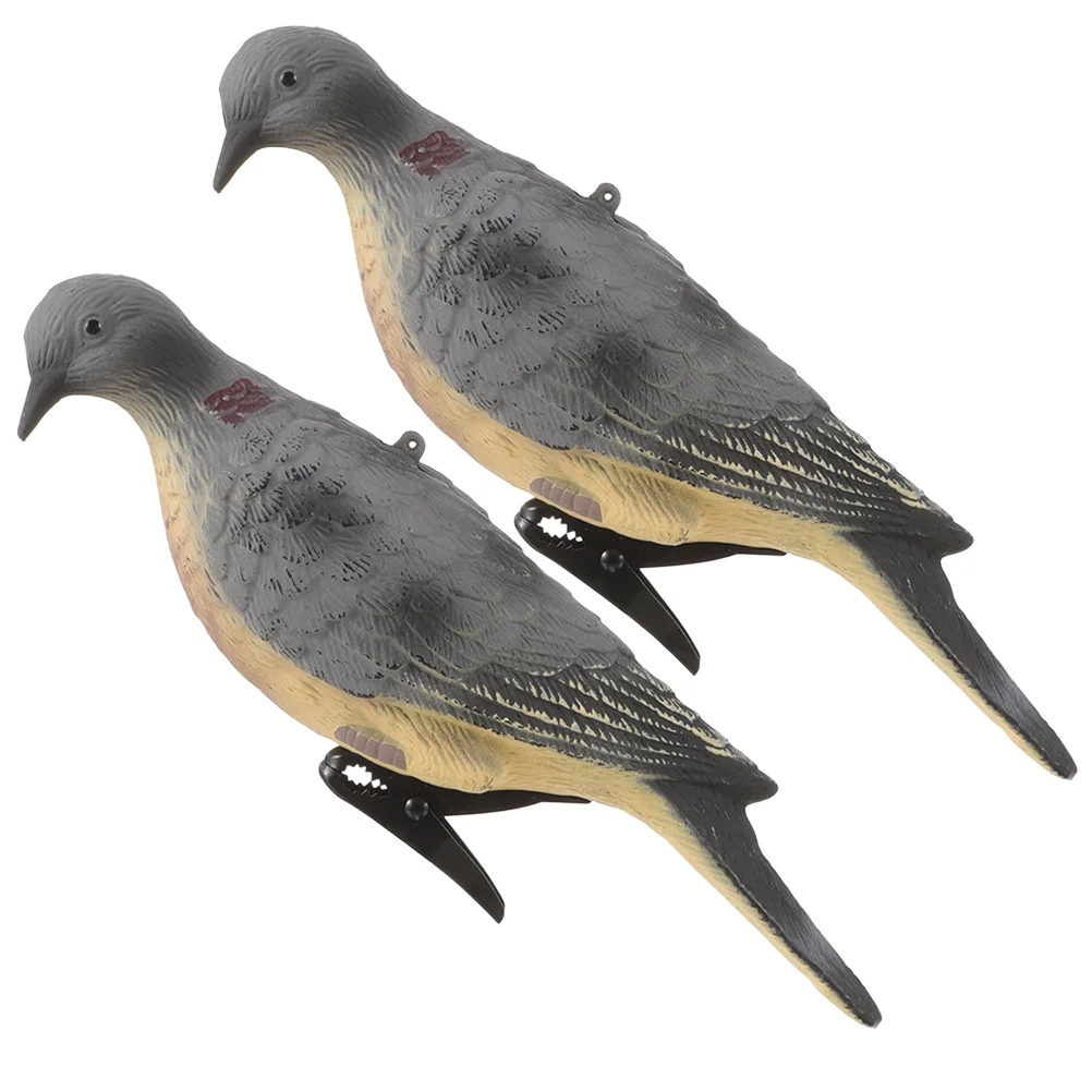 

2 Pcs Simulation Animal Model Birds Decor Pigeon Statue Decoys Figurines Outdoor Plastic Pigeons Pe Lovely Miniature Figures