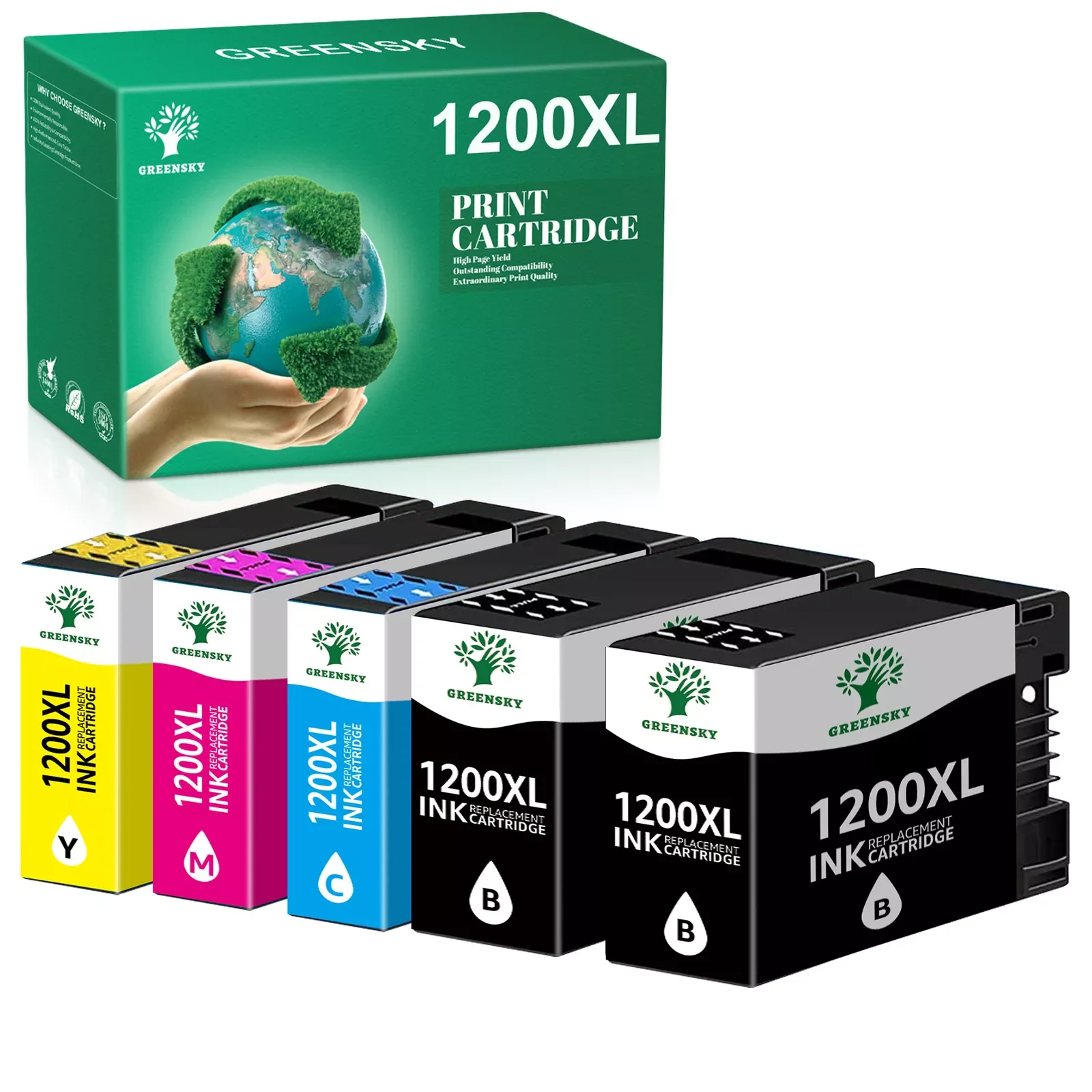 5pk PGI-1200XL PGI1200XL Ink Cartridges for Canon Maxify MB2320 MB2720 Printers