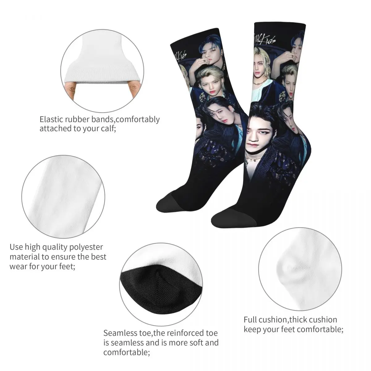 Stray Kpop Kids Star SKZ Singer Idol Socken Herren Damen Casual Straykids Socken Hip Hop Frühling Sommer Winter Mittelrohrsocken