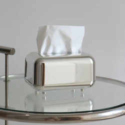 Gold Silver Mirrow Tissue Box Tissue Container Desktop Napkin Tissue Holder Case Storage Box Home Living Room Decor Ornaments