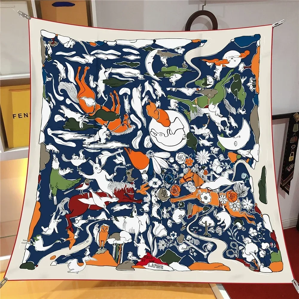 1 unidad de ropa de moda de Carnaval de conejo, chal para mujer, envoltura para el pecho, bufanda cuadrada grande, pañuelo para la cabeza, bufanda de gama alta, venta al por mayor