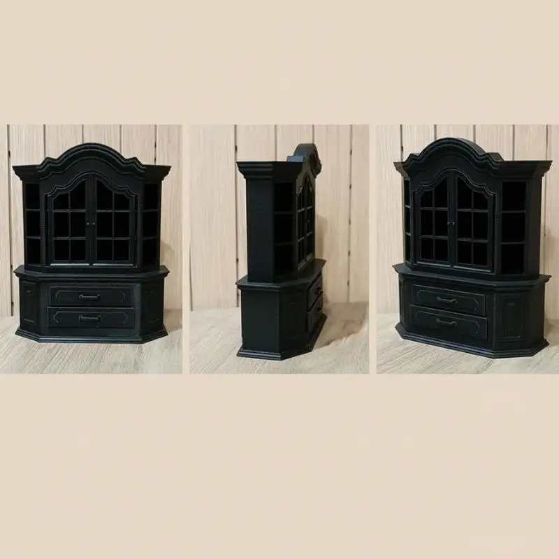 [J] 1Pcs DIY Craft Project Tiny House Furniture Bookcase Miniature Plastic Cabinet For Dollhouses Bedroom Living Room Decor