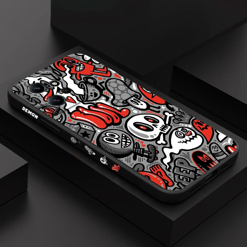 

Ghost Skull Phone Case For Xiaomi Redmi Note 13 12 12S 11 11S 10 10T 10S 9 9S 8 Pro Plus 4G 5G Liquid Silicone Cover
