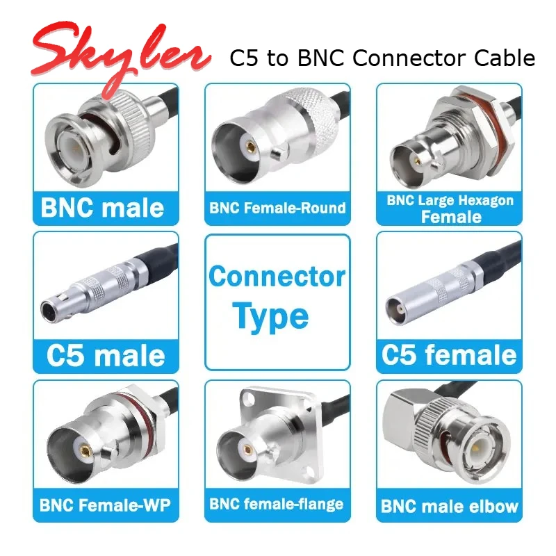 Compatible with REMO FFA 00 C5 to BNC Connector Cable Male/Female Q9 Flaw Detector Ultrasonic Probe Line RG174 RF Wire 0.5-10M