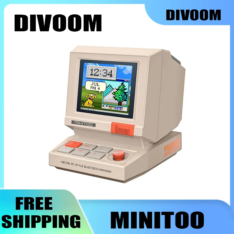 Divoom Ditoo MiniToo rétro Bluetooth haut-parleur Portable Pixel affichage boîte à musique rétro ordinateur Style bricolage Pixel écran haut-parleur cadeau