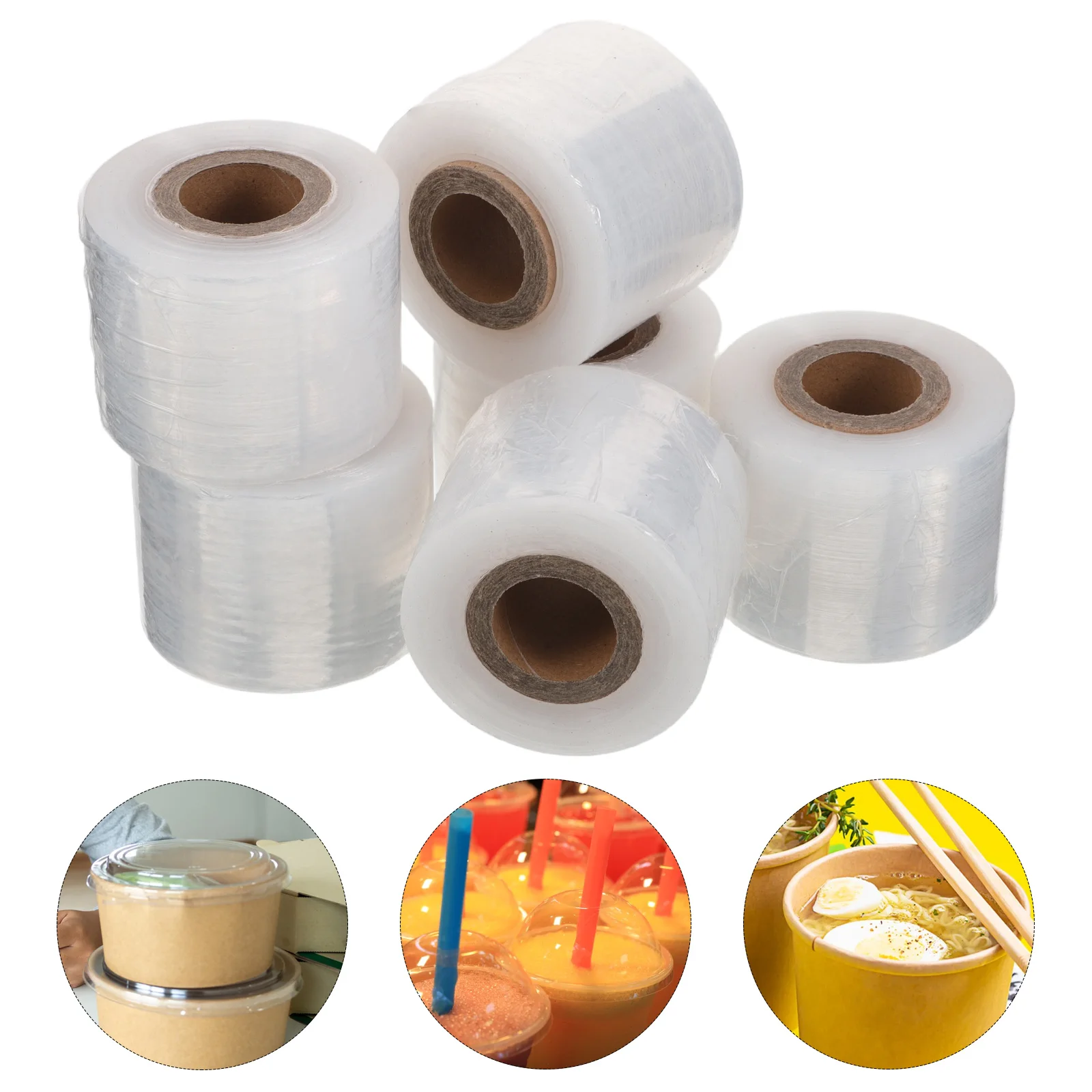 

16pcs 16 Rolls 5Cm : High-Transparency For Packaging Portable Kitchen Sealing Mini Stretch For Takeout Catering Plastic