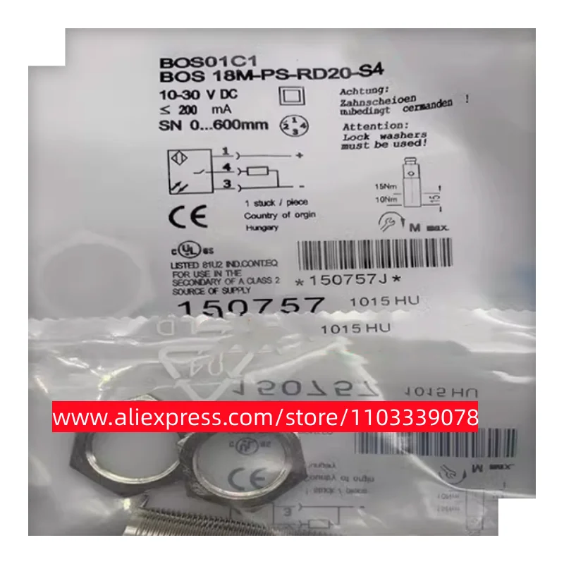 

Новый Индуктивный бесконтактный переключатель BOS01C1 BOS 18M-PS-RD20-S4