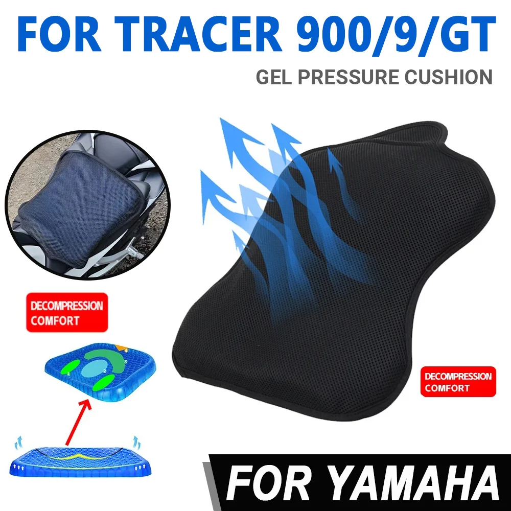 Motorcycle Breathable Pressffre Relief Gel Seat Cushion Cover For YAMAHA Tracer 900 GT 9 GT 900GT 9GT 2018-2022 2023 Accessories