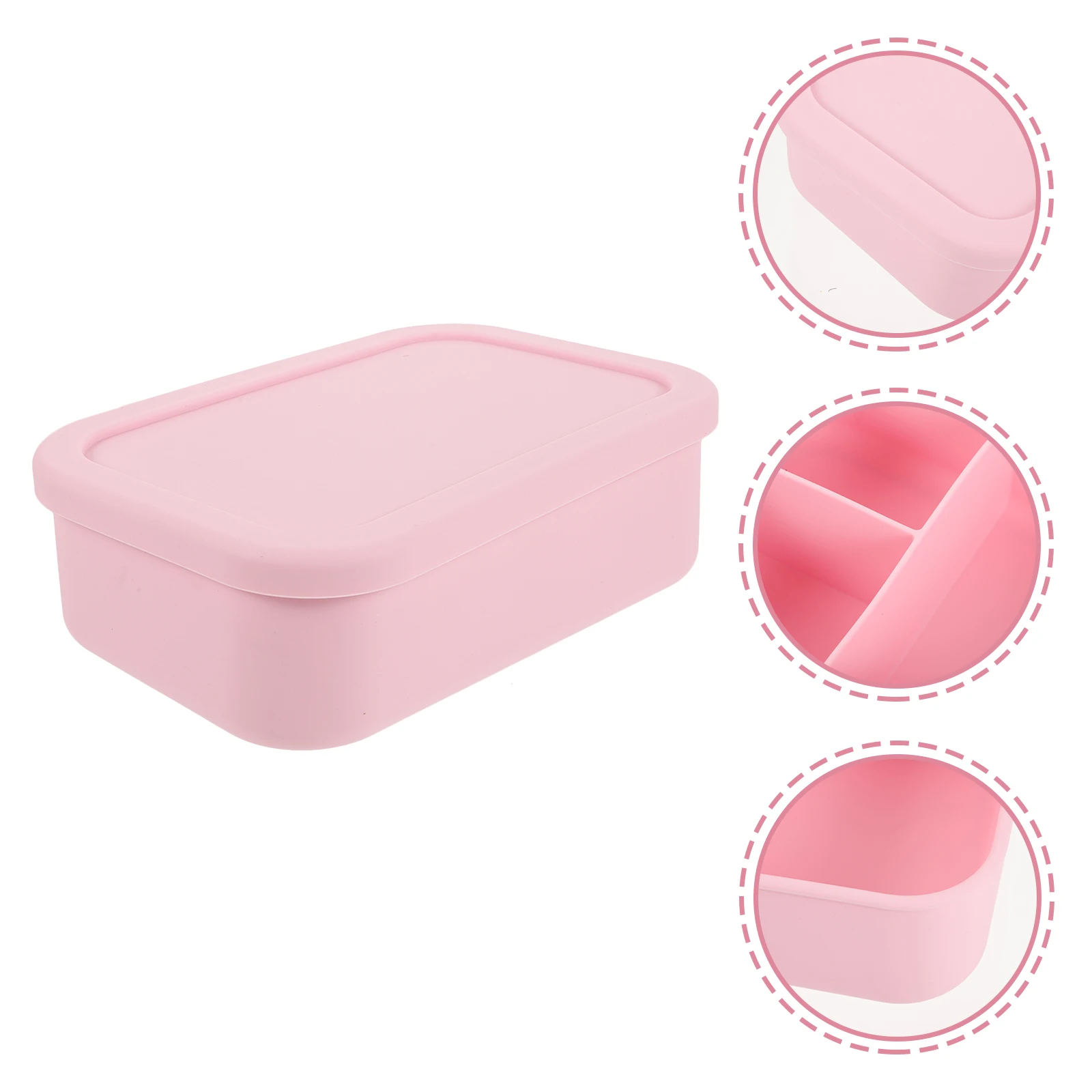 Reusable Silicone Food Container Bento Lunch Box Microwaveable Portable Storage Box For Kids School Office Camping Gift