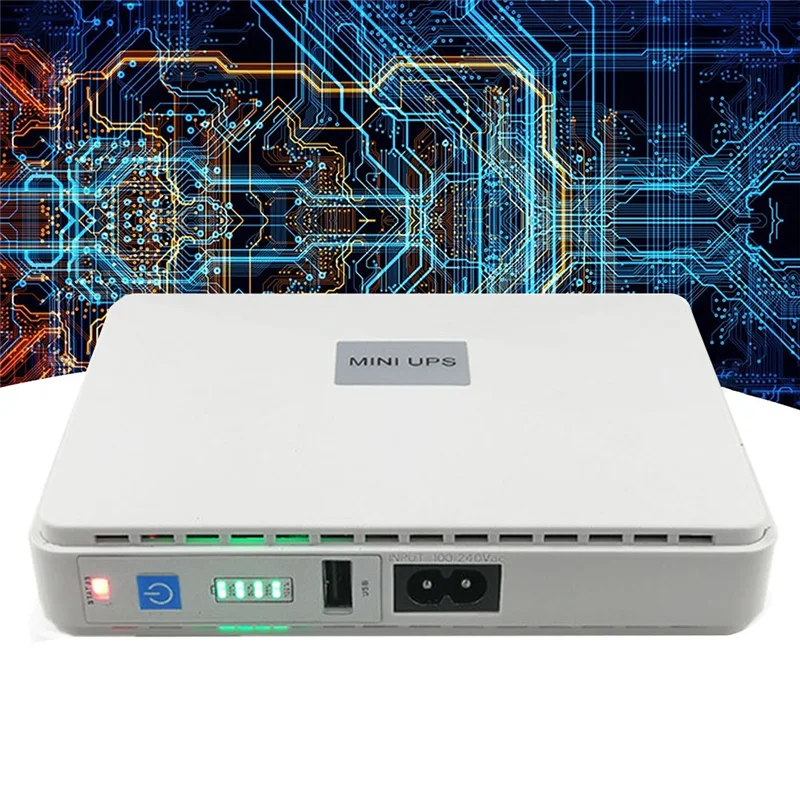 5V 9V 12V Uninterruptible Power Supply Mini UPS POE 15V 24V Battery Backup Large Capacity for WiFi Router CCTV(EU Plug)