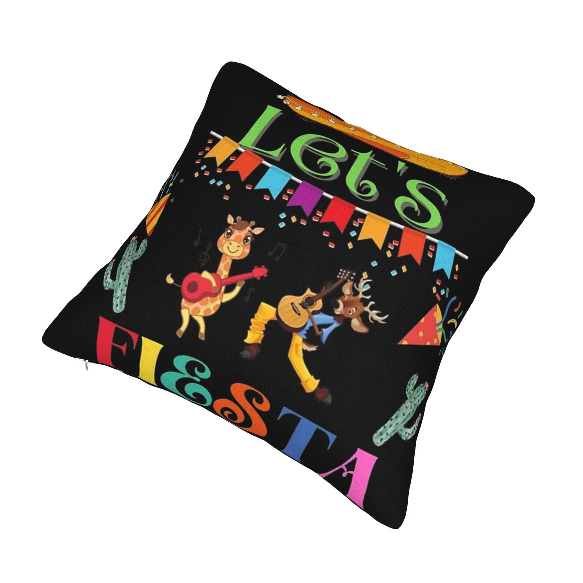 Let's Fiesta Cinco De Mayo  Pillow Cover Merch Printed Cushion Cover Decorative  Throw Pillow Case Cover Bed Multiple Sizes