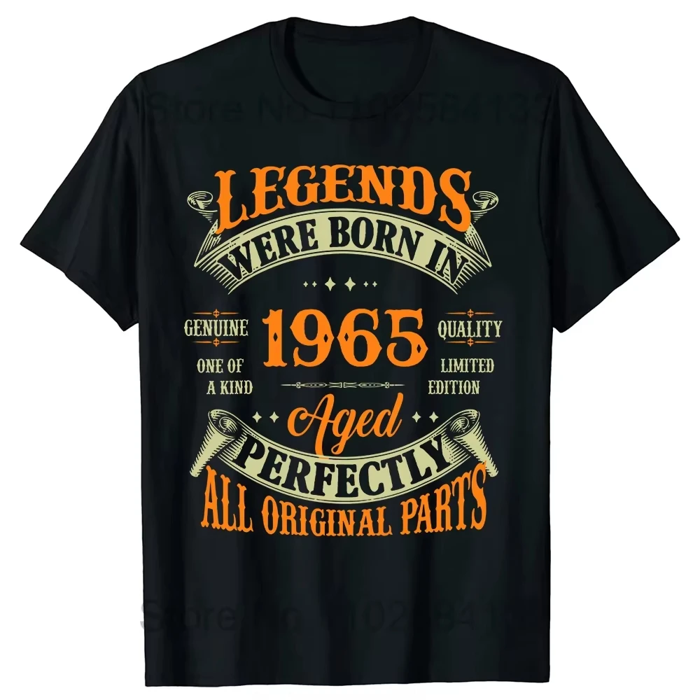 2025 Funny 60th Tee Vintage Legends Born in 1965 60 Years Old Party T Shirts Summer Cotton Birthday Gift Idea T-shirt Women Men