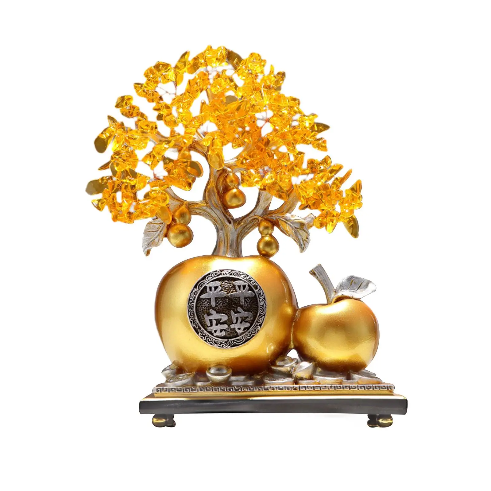 

Fengshui Money Tree Artwork Creative Design Adornment Decorative Fruit Tree Figurine for Tabletop Cabinet Bedroom Entrance Patio