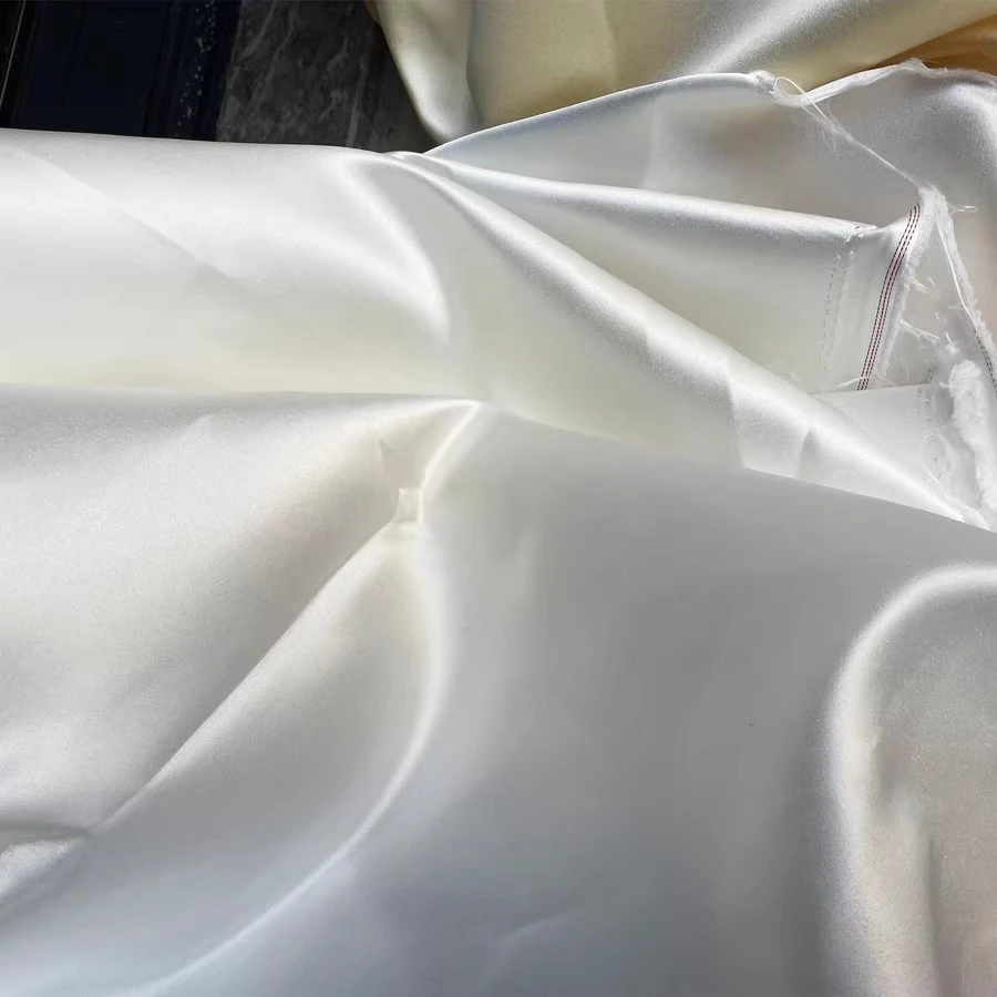 Nuovo tessuto di raso bianco color champagne cucito abito da sposa abito da sera vestiti per bambole accessori tessuto tessuto di raso rigido