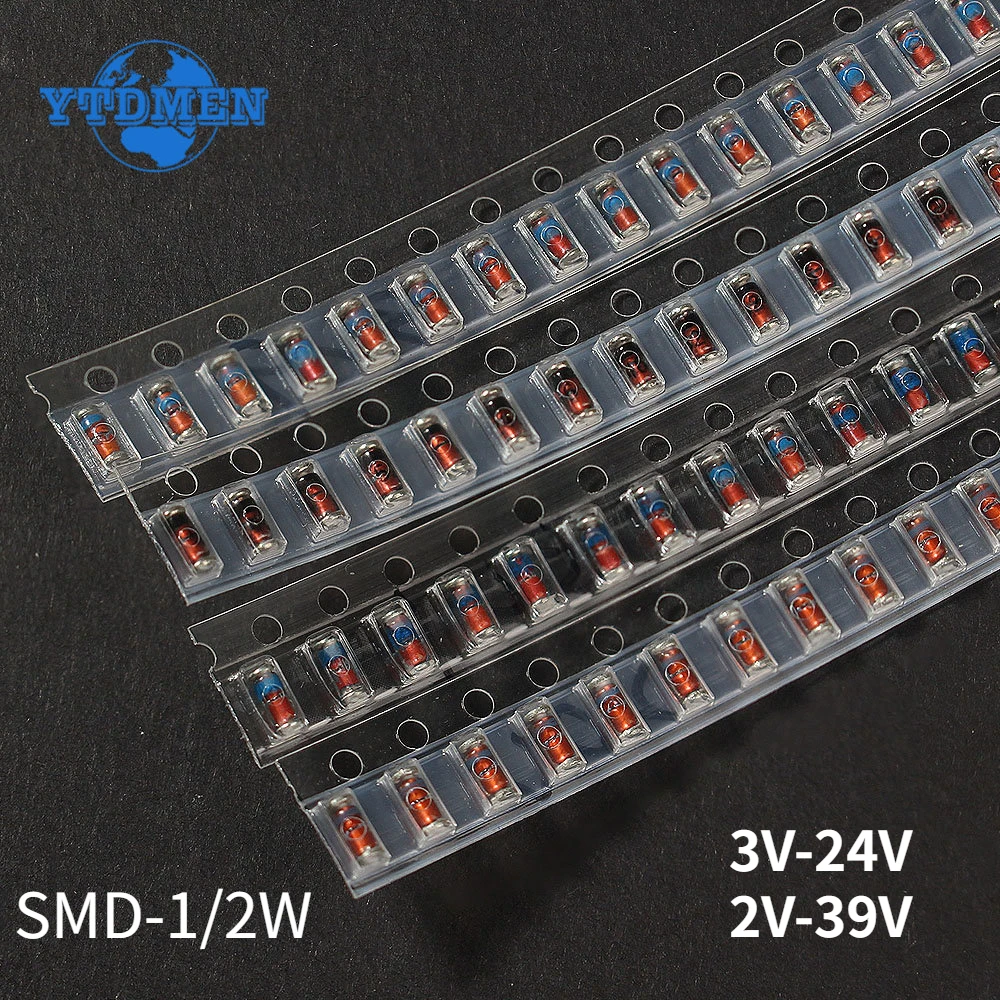 300PCS SMD LL34 Zener Diode Kit 0.5W 1/2W 3V-24V 2V-39V SMD Diode Set 1N4148