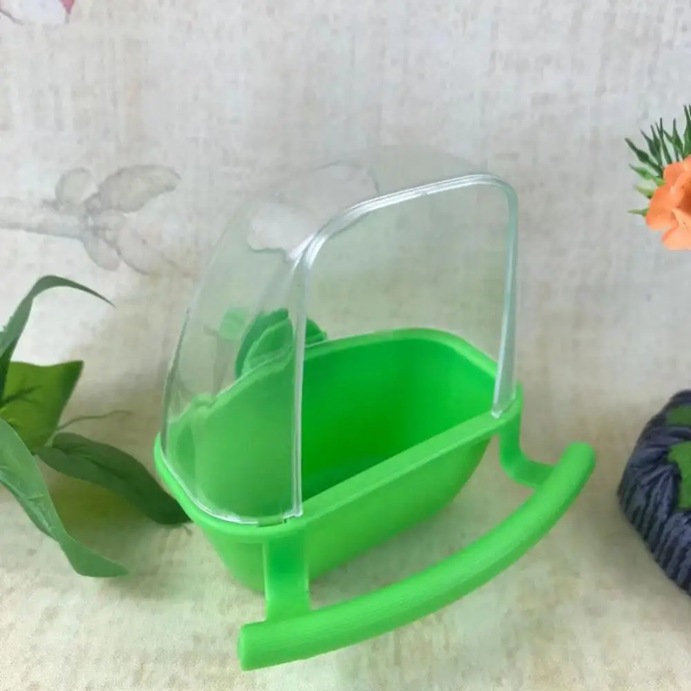 Playing and Eating Bird Cage Decor Fix on Cage Clear Birds Watering Bowl Bird Feeder Bird Food Container Parrot Supplies